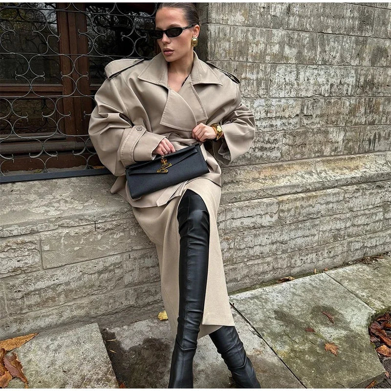 Trench Court Femme à Lacets – Élégant & Moderne - Vestico