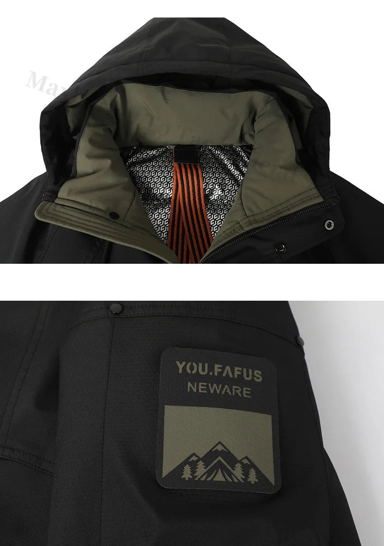 Doudoune Homme 90 % Duvet de Canard Blanc – Manteau Chaud à Capuche, Hiver 2025