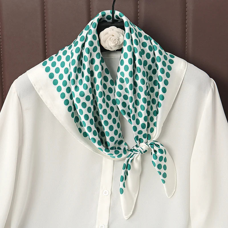 Foulard Carré Satiné Femme – Imprimé Floral, Élégant & Multifonction - Vestico