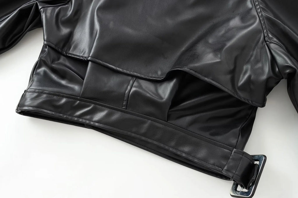 Veste PU Rouge Vin Femme – Style Street & Slim Fit - Vestico