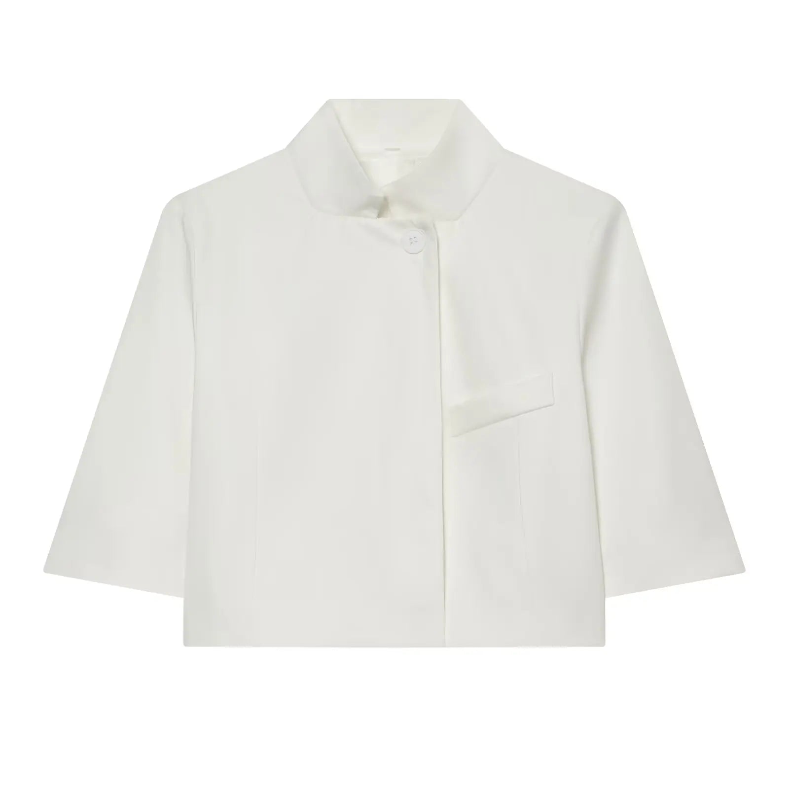 Blazer Court Femme – Col Montant, Manches Courtes & Style Chic - Vestico
