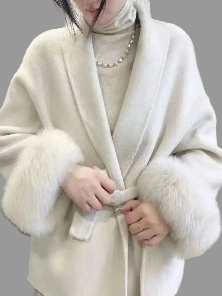 Manteau Femme OL – Patchwork Fourrure & Laine - Vestico