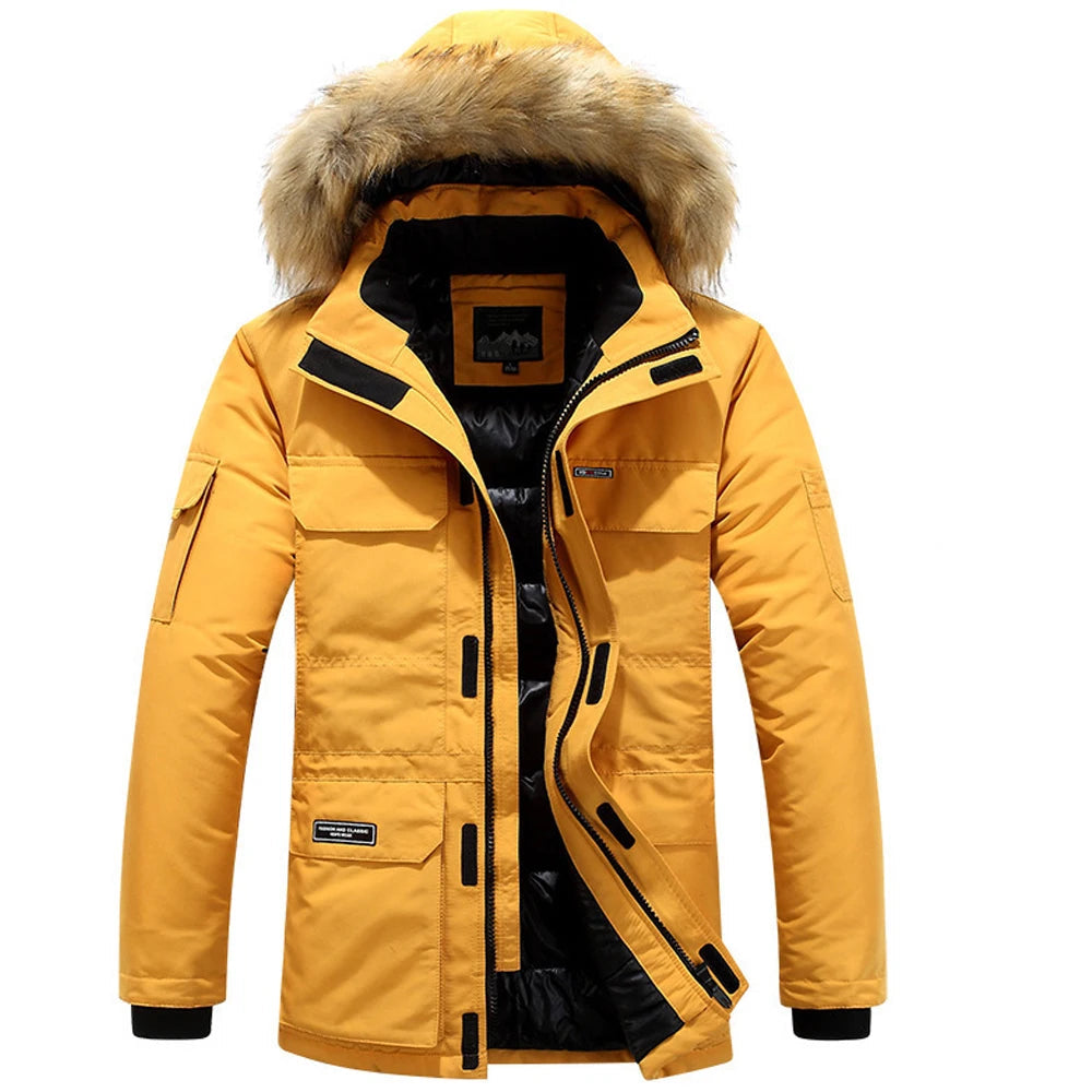 Veste d’Hiver Homme Épaisse -30°C | Parka à Capuche en Fausse Fourrure Imperméable et Coupe-Vent