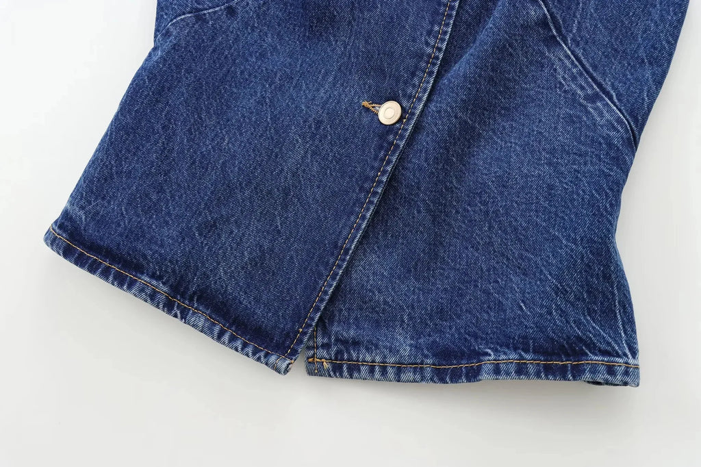 Gilet Femme en Jean – Sans Manches, Style Streetwear 2025 - Vestico