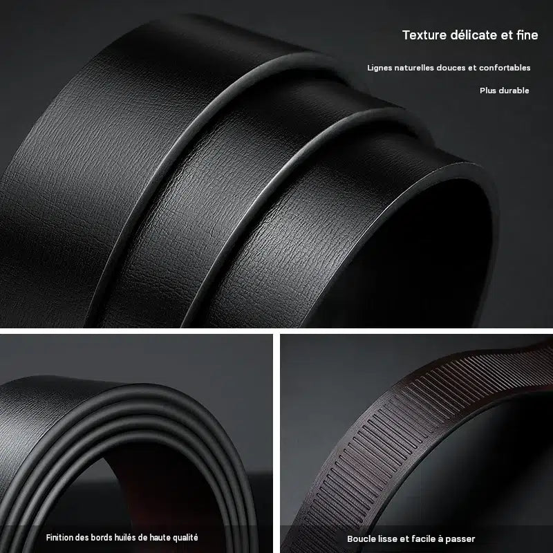Ceinture Homme en Cuir Véritable – Boucle Automatique & Style Élégant