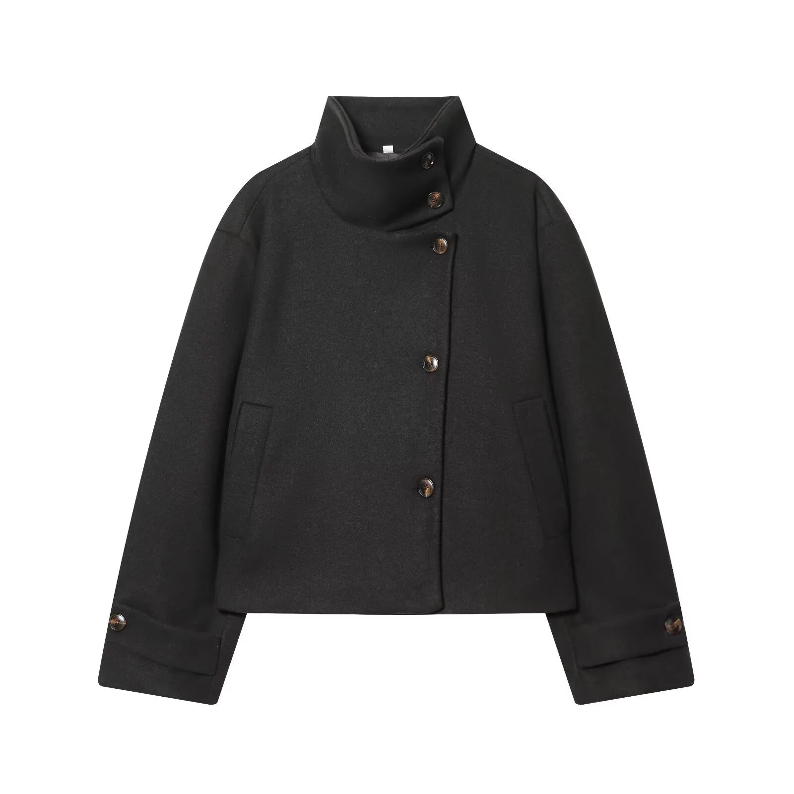 Manteau Femme Oversize – Col Montant, Coupe Décontractée & Style Hivernal