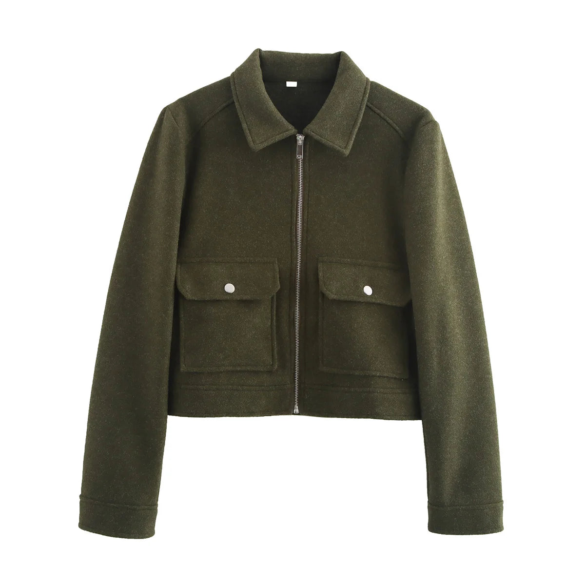 Veste Femme à Fermeture Zippée – Coupe Ample, Poches & Style Casual
