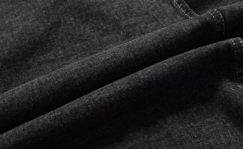 Veste Homme en Jean Noir Doublée Polaire Chaude, Décontractée et Élégante – Automne / Hiver