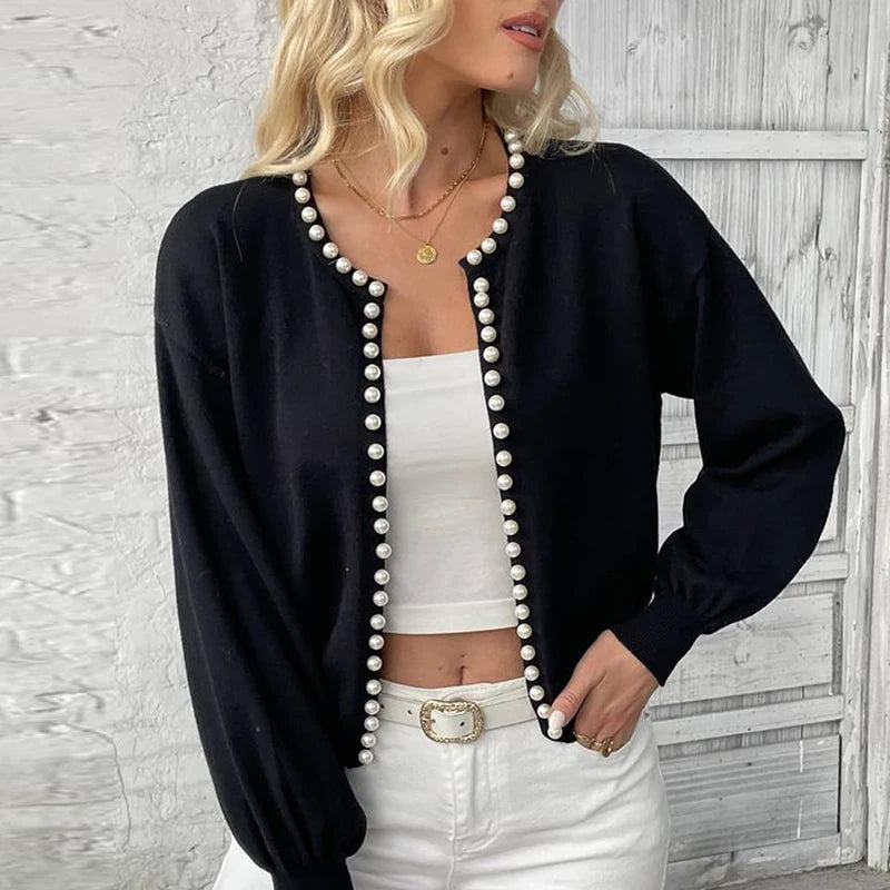 Cardigan Femme – Perles & Style Élégant - Vestico