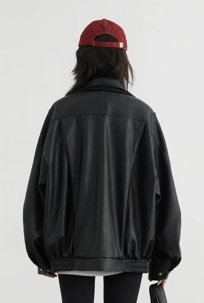 Veste Femme Similicuir – Col Rétro Chic - Vestico