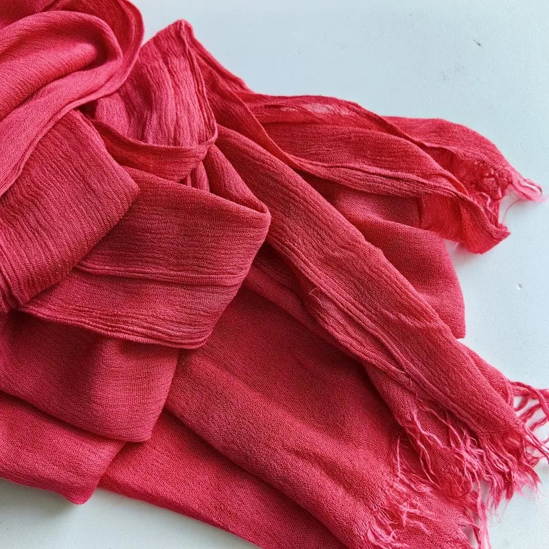 61 Colors Soft Cotton Viscose Scarf Rayon Material Muslim Hijab Mid Eastern Plain Solid Color Headscarf With Tassel - Vestico