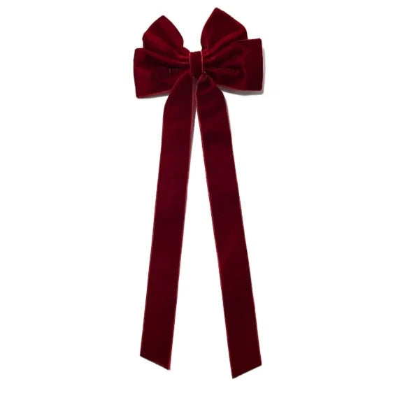 Barrette à Cheveux en Velours – Double Nœud, Élégante & Tendance