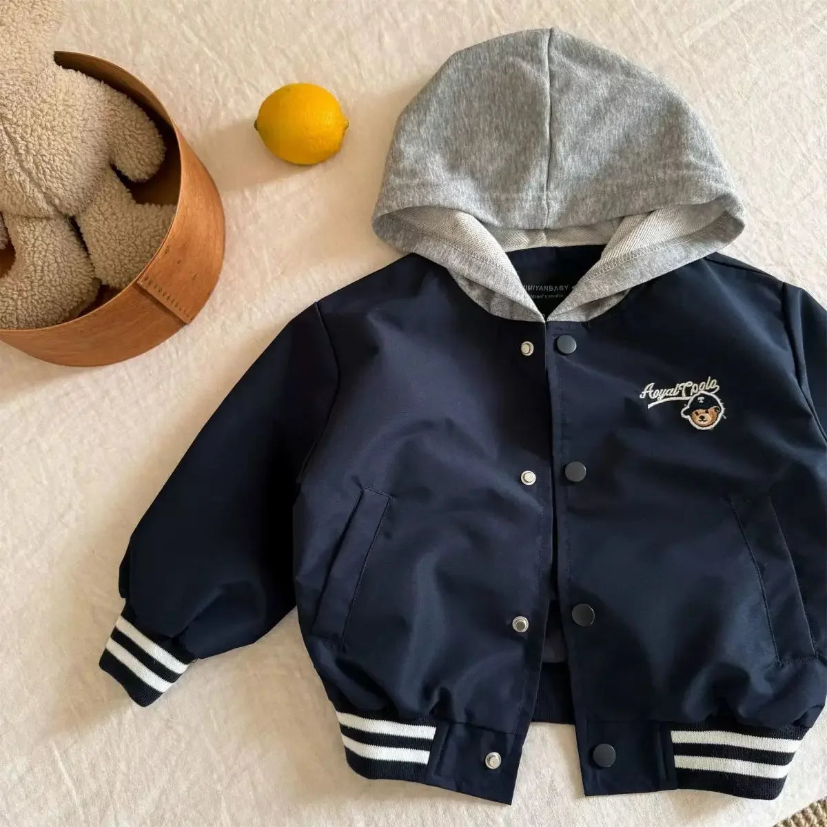 New Spring Autumn Outdoor Clothes for Children Baseball Uniform Boys Loose Casual Jacket Outerwear Girls Cartoon Hooded Jacket - Vestico