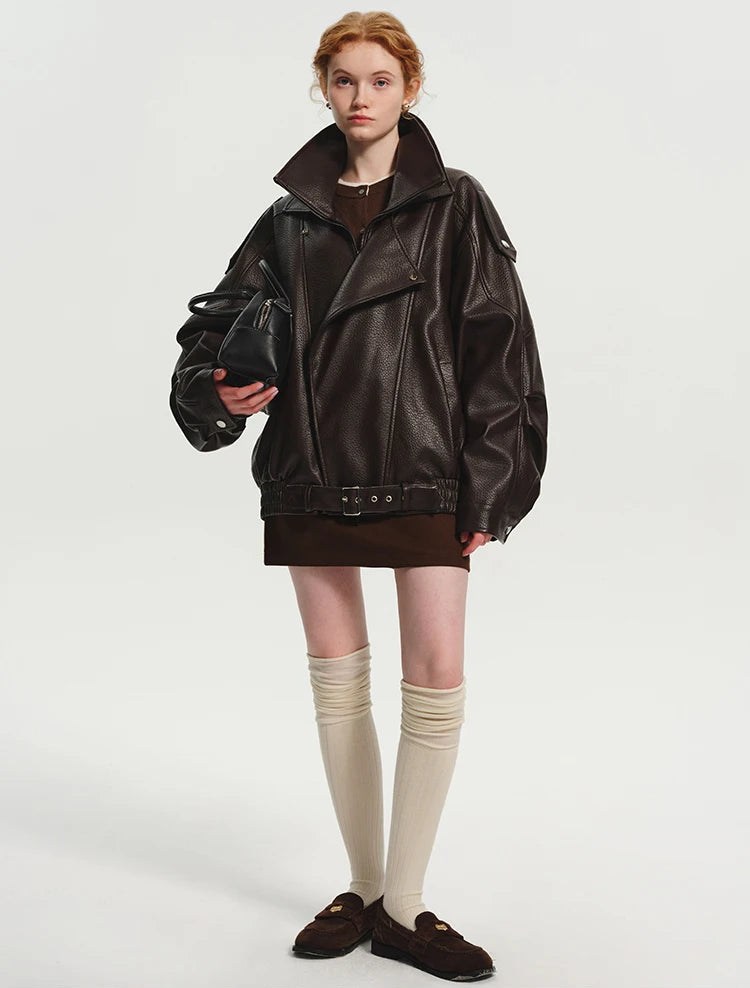 Veste Oversize Femme – Simili Cuir Rétro - Vestico