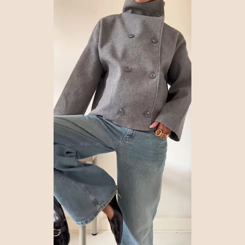 Manteau Femme Oversize en Laine Mélangée – Élégance Automne/Hiver - Vestico