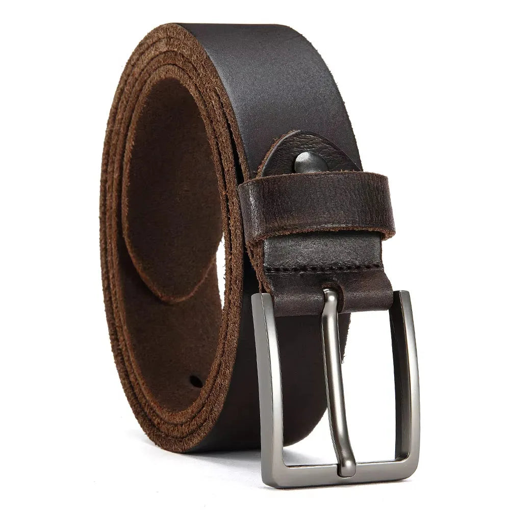 Ceinture Homme en Cuir – Boucle à Ardillon Métallique & Style Casual