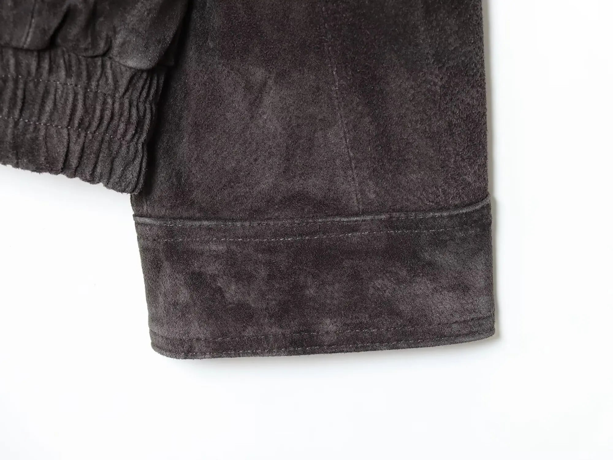 Veste Femme Suédée Grise – Col Montant, Fermeture Zippée, Style Streetwear Automne/Hiver 2025 - Vestico