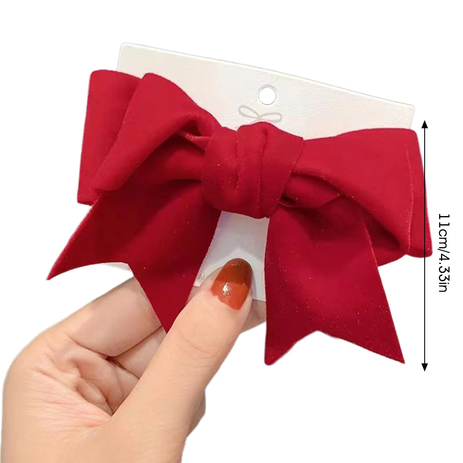 Barrette Femme avec Nœud Rouge – Élégante & Festive