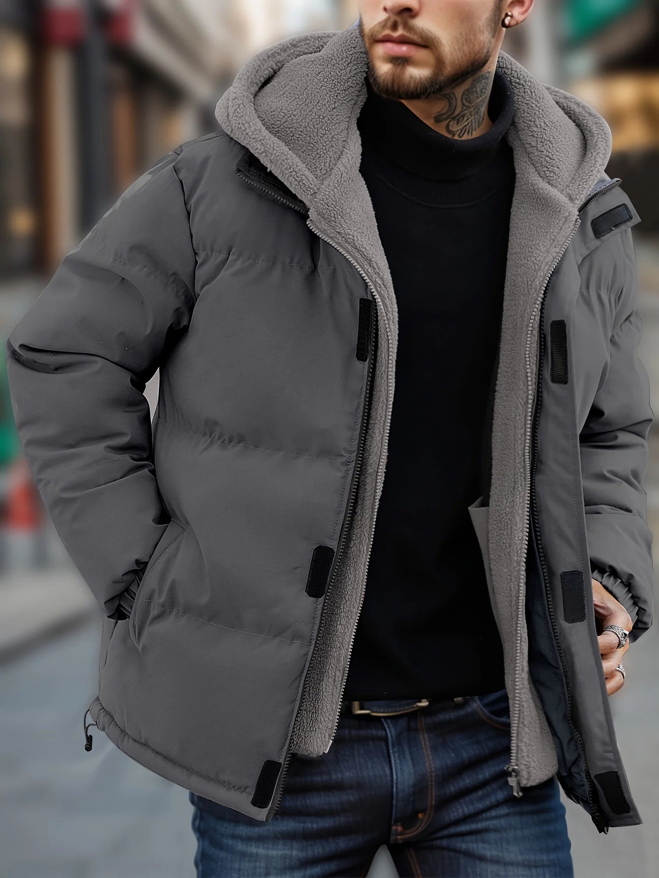 Veste Homme Hiver Imperméable avec Capuche Amovible – Coupe Casual et Chaude - Vestico