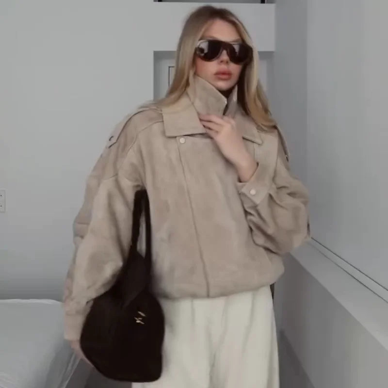 Veste Suédine Femme – Vintage Oversize - Vestico