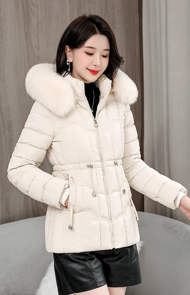 Doudoune Courte Femme à Capuche, Manteau Chaud Hiver 2025