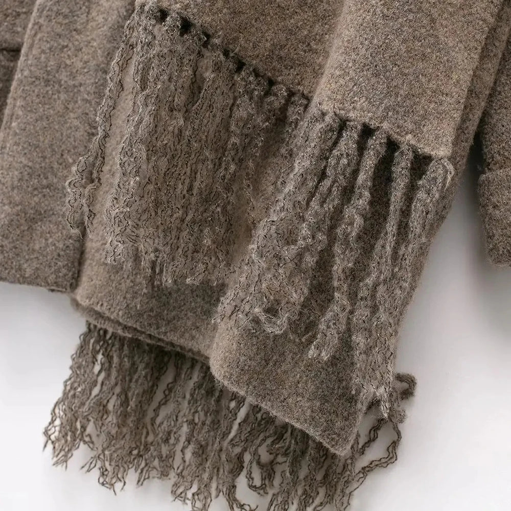 Cardigan Femme Élégant avec Écharpe – Slim & Chic - Vestico