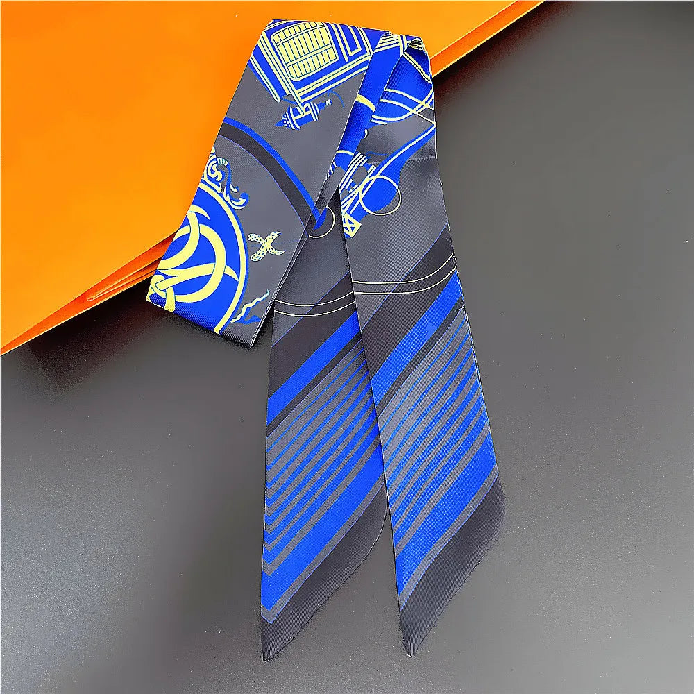 Foulard Femme Imprimé – Écharpe Fine en Soie, Accessoire pour Sac & Cheveux - Vestico