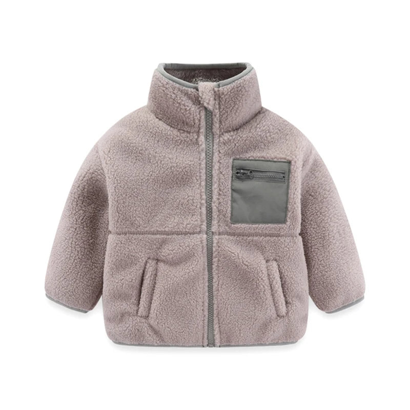 1 2 3 4 5 6 7 Years Boys Jacket Autumn Winter Warm Fleece Baby Coats New Fashion Zipper Children's Outerwear Plush Kids Clothes - Vestico