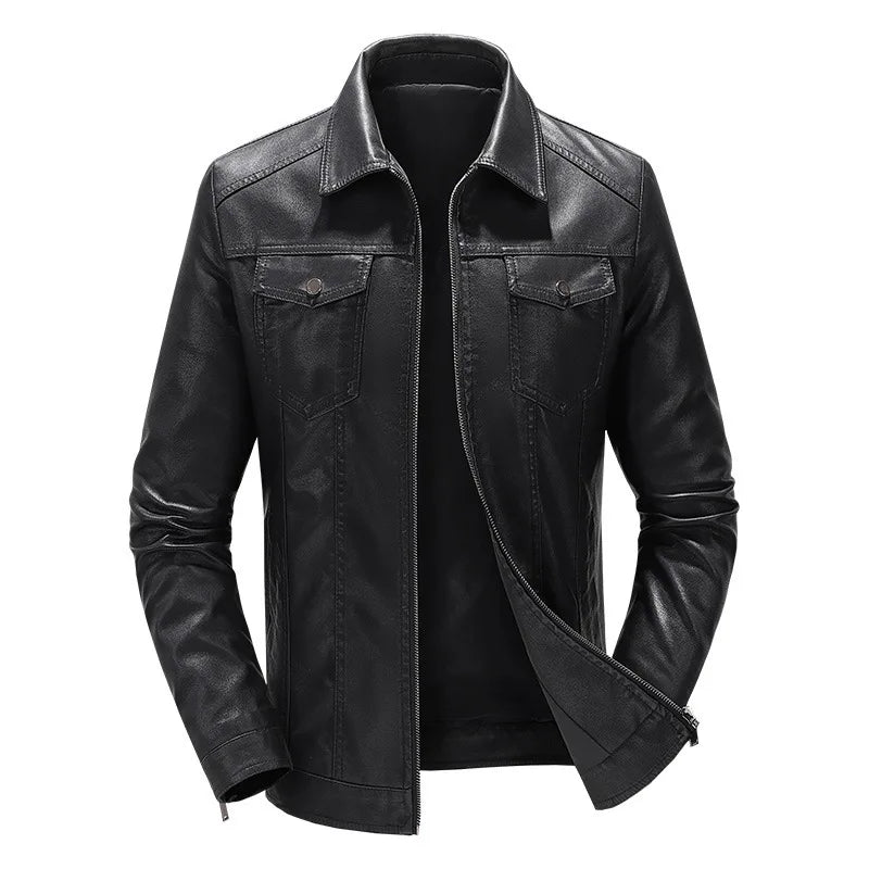 Veste Motard Homme en Similicuir Vintage – Style Biker Noir Léger - Vestico