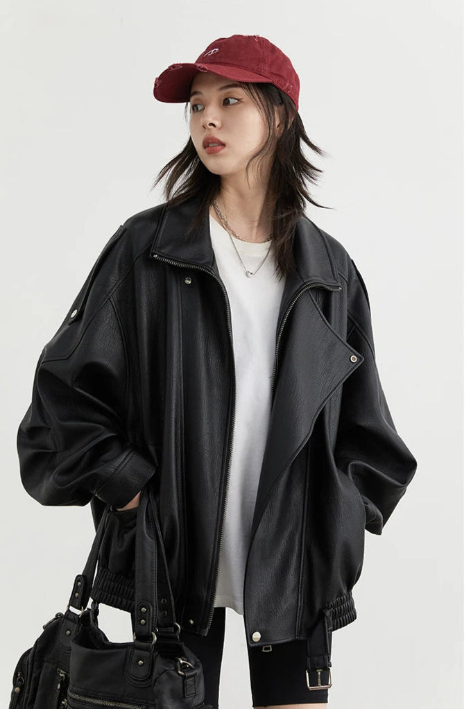 Veste Femme Similicuir – Col Rétro Chic - Vestico