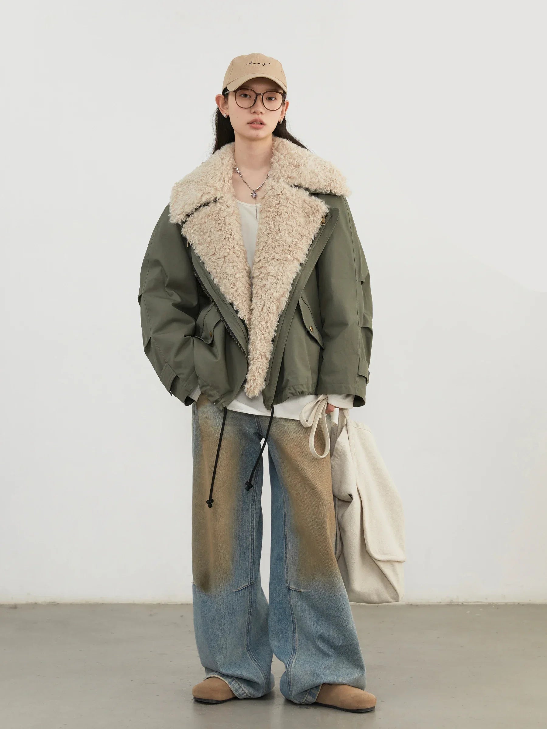 Veste moto femme en coton – manteau chaud style streetwear