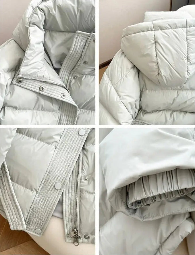 Manteau Matelassé Femme Hiver – Coupe Ample Zippée avec Ceinture