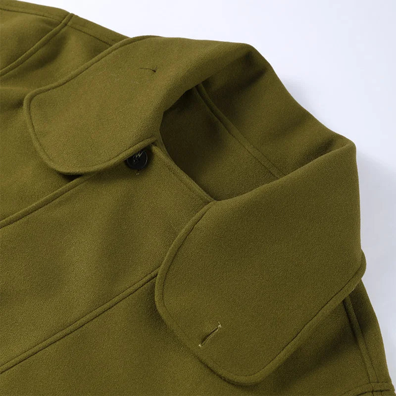 Manteau Urbain Ceinturé à Capuche – Laine Mélangée & Boutonnage Élégant - Vestico