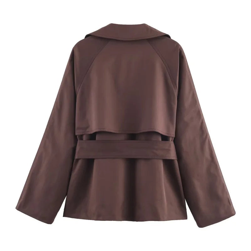 Trench Coat Britannique Ceinturé – Double Boutonnage & Col Revers Maillard - Vestico