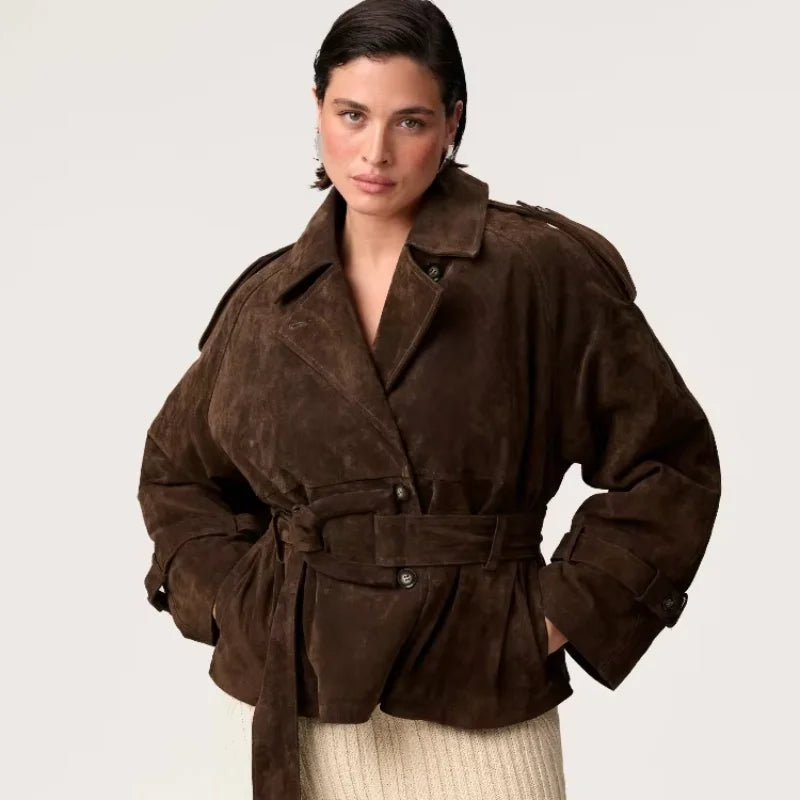 Manteau Femme Col Montant Double-Breasted - Vestico