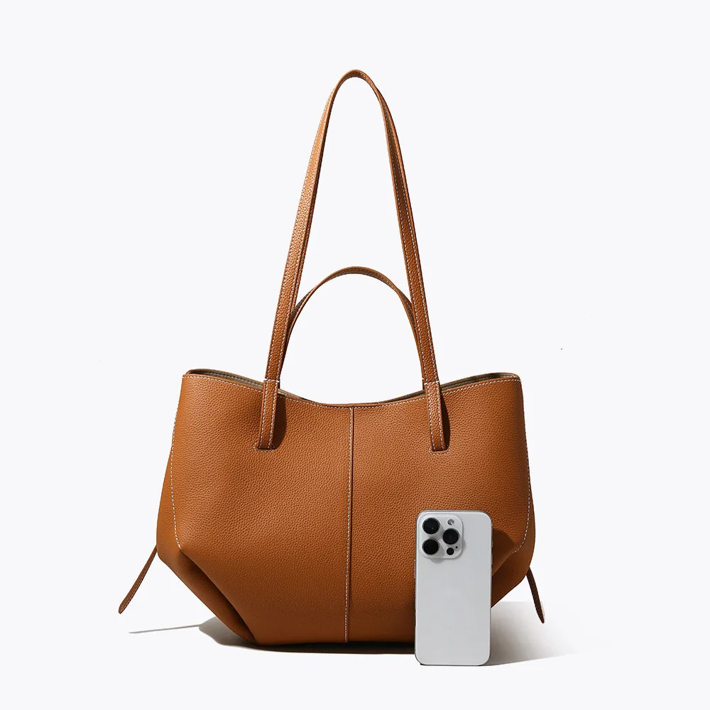 Grand Sac Cabas Femme en Cuir Véritable – Élégant, Spacieux & Polyvalent