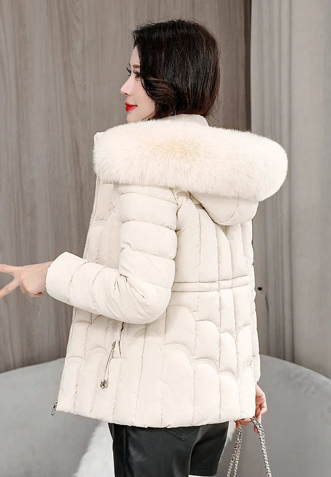 Doudoune Courte Femme à Capuche, Manteau Chaud Hiver 2025