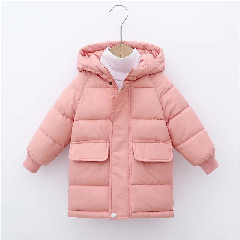 Kids Down Long Outerwear Winter Autumn Teen Cotton Clothes Boys Girls Cotton-Padded Parka Coats Big Children Thicken Warm Jacket - Vestico