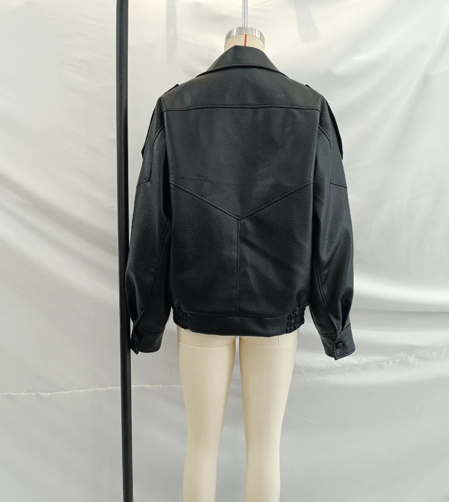 Veste Cuir Style Locomotive – Femme Automne - Vestico