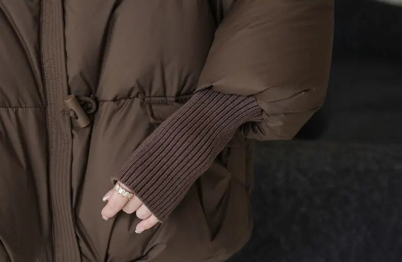 Doudoune Femme Col en Fausse Fourrure, Veste Épaisse et Chaude Hiver 2025