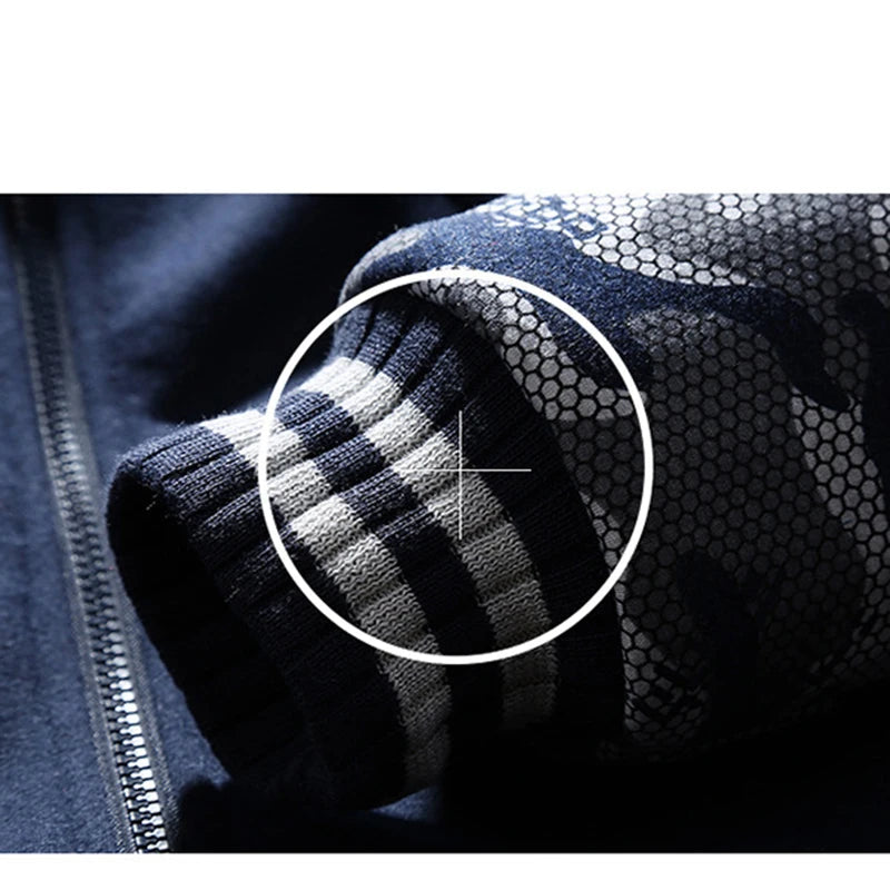 Veste Homme Camouflage Épaissie – Polaire Chaude, Capuche Ajustable, Style Streetwear Décontracté - Vestico