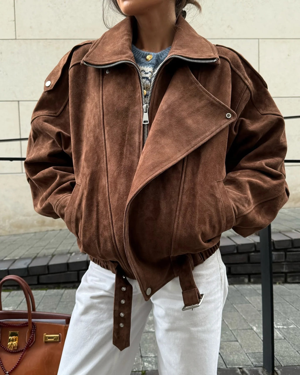 Veste Suédine Femme – Vintage Oversize - Vestico