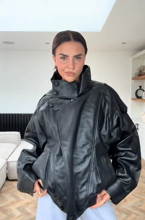 Veste Cuir Style Locomotive – Femme Automne - Vestico