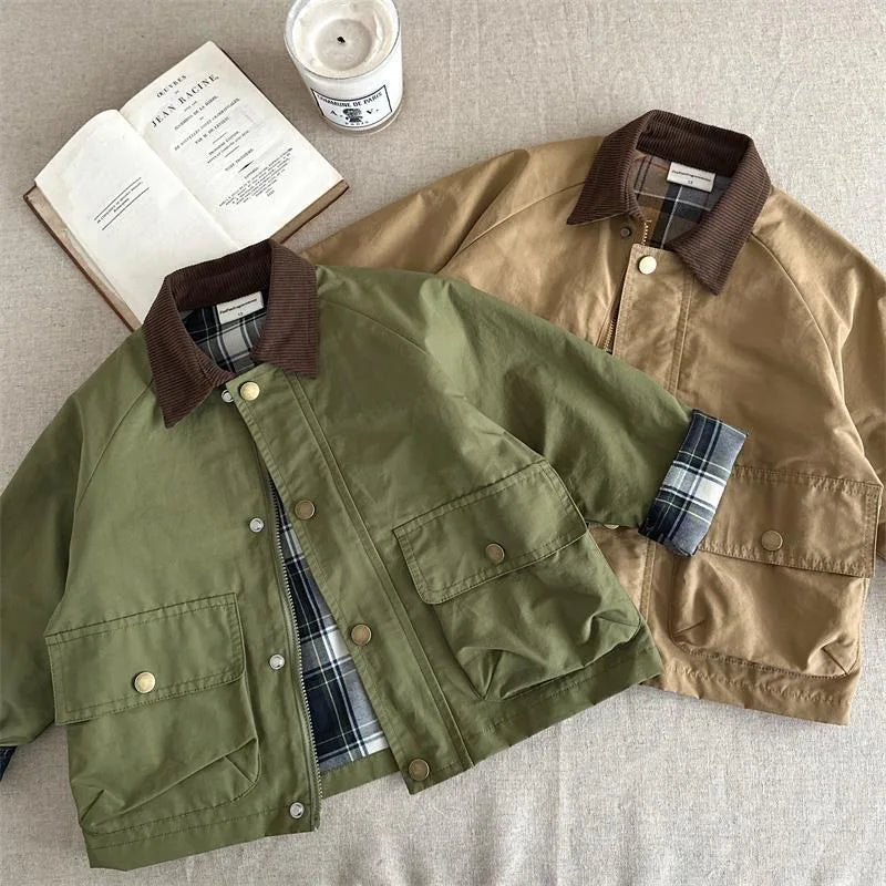 Fashion Baby Girl Boy Cargo Trench Jacket Infant Toddler Child Patchwork Coat Spring Autumn Child Dust Coat Baby Clothes 1-10Y - Vestico