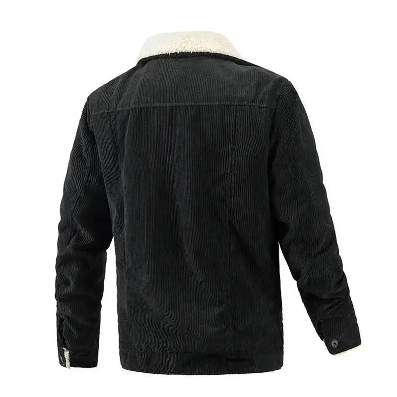 Veste Homme Hiver Velours Côtelé Chaude – Coupe Slim et Doublure Polaire - Vestico