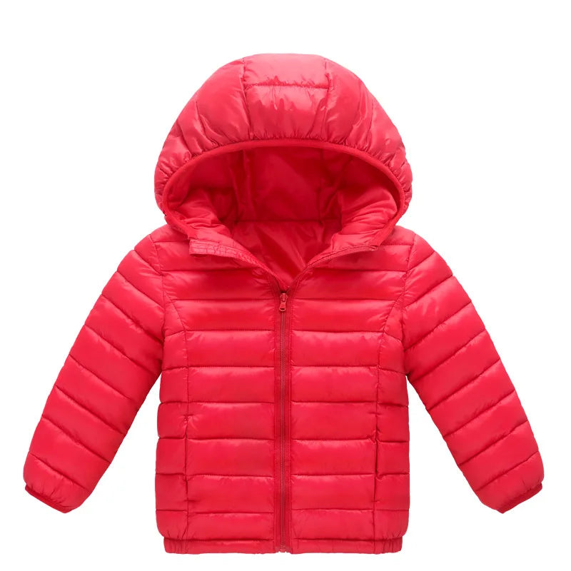Winter Kids Warm Down Coats Autumn Children Cotton-Padded Jackets Boys Girls Clothing Baby Hooded Outerwear 3-12 Years - Vestico