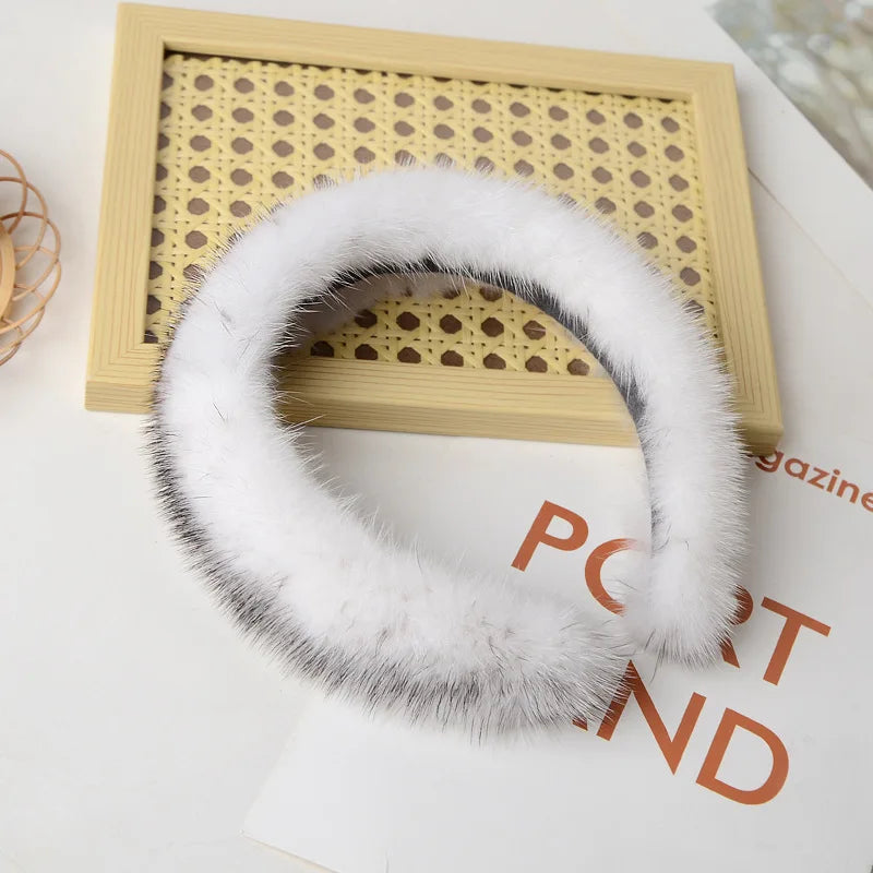 Bandeau Femme en Fourrure de Vison Véritable – Élégant & Luxueux