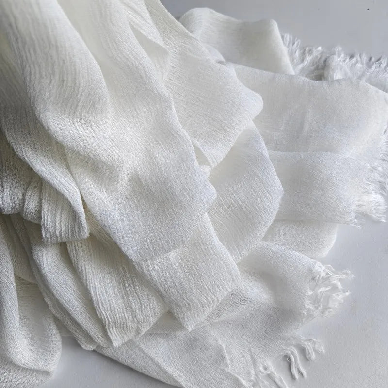 61 Colors Soft Cotton Viscose Scarf Rayon Material Muslim Hijab Mid Eastern Plain Solid Color Headscarf With Tassel - Vestico