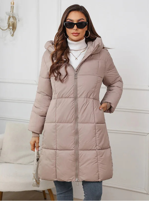 Doudoune Longue Femme Épaisse à Capuche – Manteau Chaud Automne Hiver 2024