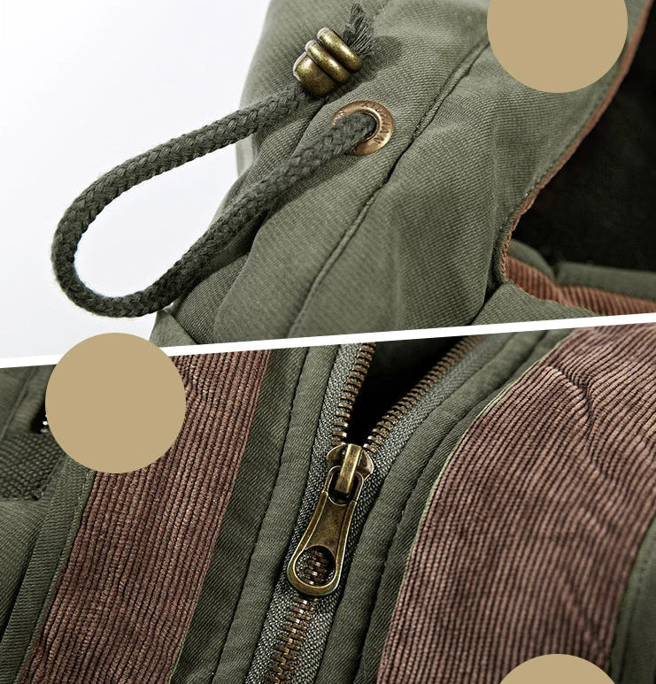 Veste Hivernale Homme Épaisse et Chaude – Capuche Amovible, Style Armée Décontracté